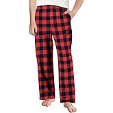 Arshiner Boys Pajama Pants Long Sleep Plaid Pants Soft Lounge Pj Bottoms with Pockets