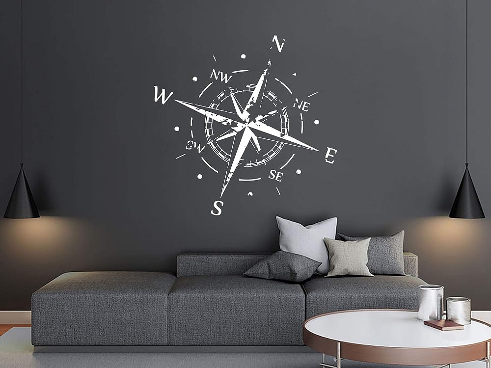 Amazon.com: Wall Decal Compass Rose Vinyl Sticker Decals Nautical Decor ...