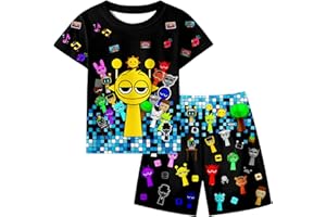 COSEFUMO Boys Kids Short Set T-shirts Pants 2Pcs Outfits Casual Tee Shirt Clothes for 5-12 Year