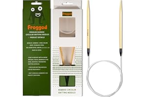 Froggod Bamboo Circular Knitting Needles Size 7 – 3.15-inch Bamboo Knitting Needle Tips, 31.5-inch Total Length, Lightweight Wooden Needles