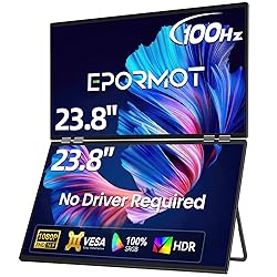 EPORMOT Portable Dual Monitor 23.8" 100Hz FHD 1080P