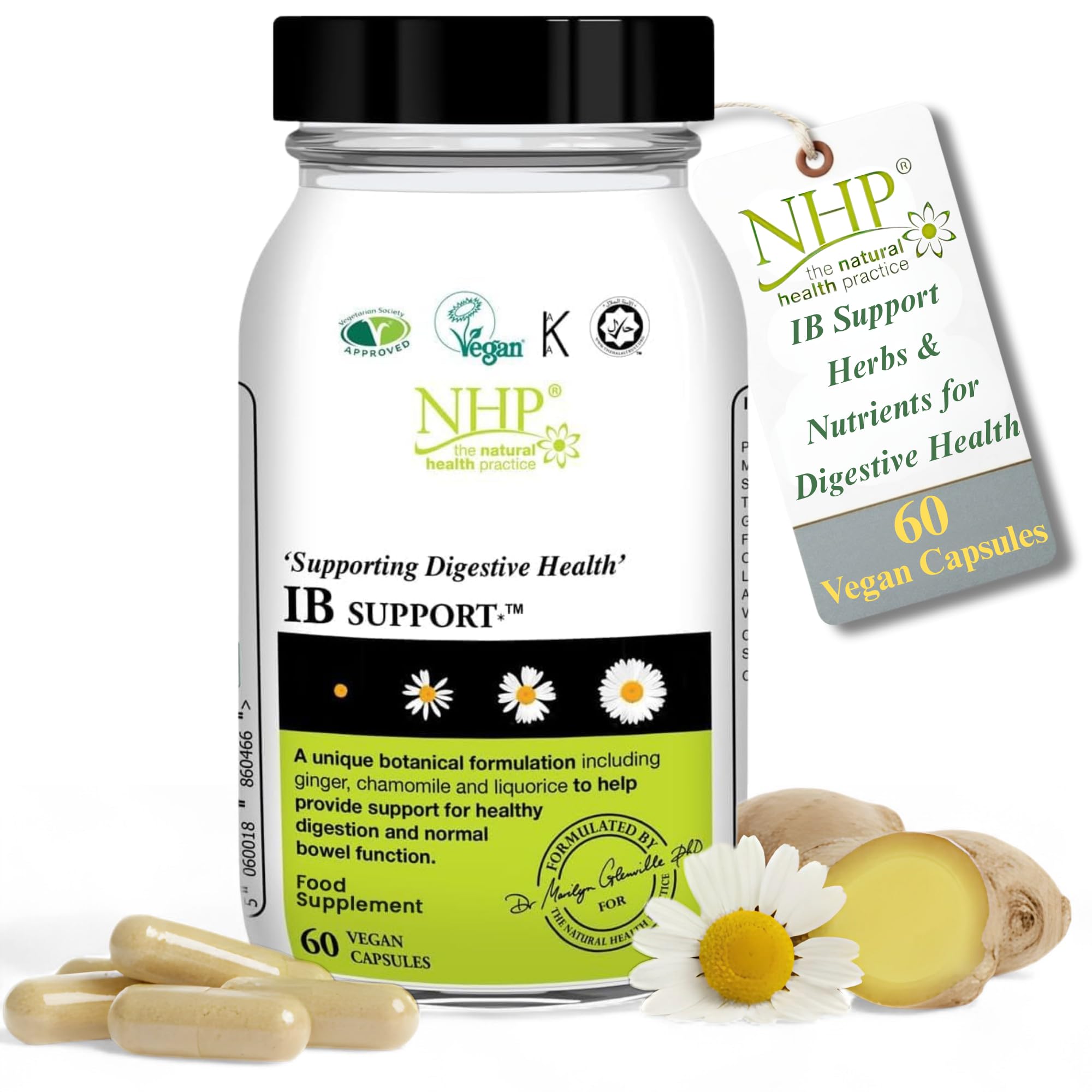 NHP Advanced - IB Support A Powerful Blend of Herbs & Nutrients for Digestive Health, Bowel Function, & Immune Support - Vegan, Gluten - Free for Maximum Effectiveness 60 Vegan Capsules