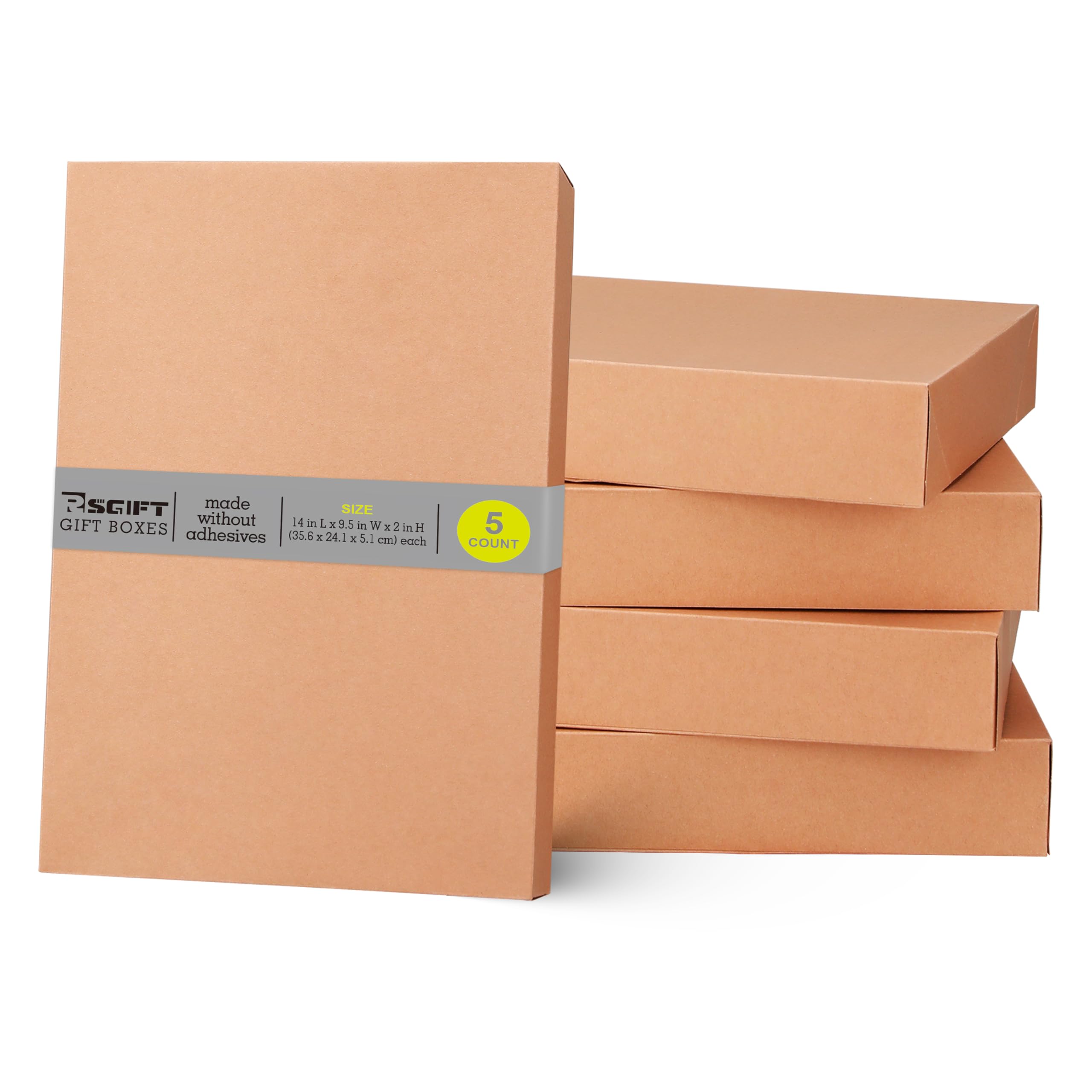 Photo 1 of **2 pack***Rsgift Gift Boxes,14x9.5x2 Inch Kraft Paper Gift Box for Presents,Christmas,Wedding,Graduation,Holiday,Birthday Craft Present Packaging (5)