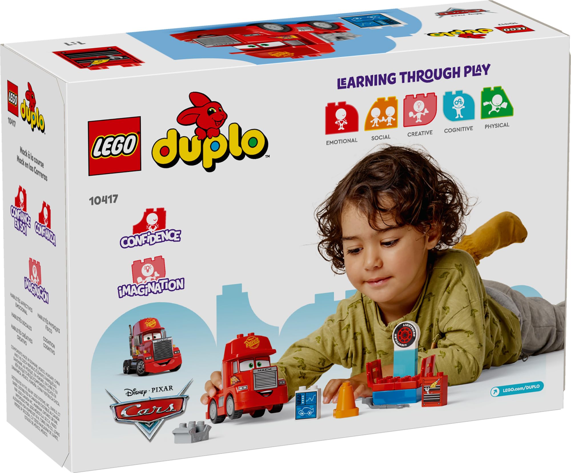 LEGO Disney Pixar Mack at The Race Cars Toys - Pixar Cars Birthday Gift for Toddlers, Preschool, Boys & Girls, Ages 2+ - Educational Building Toys Set - 10417