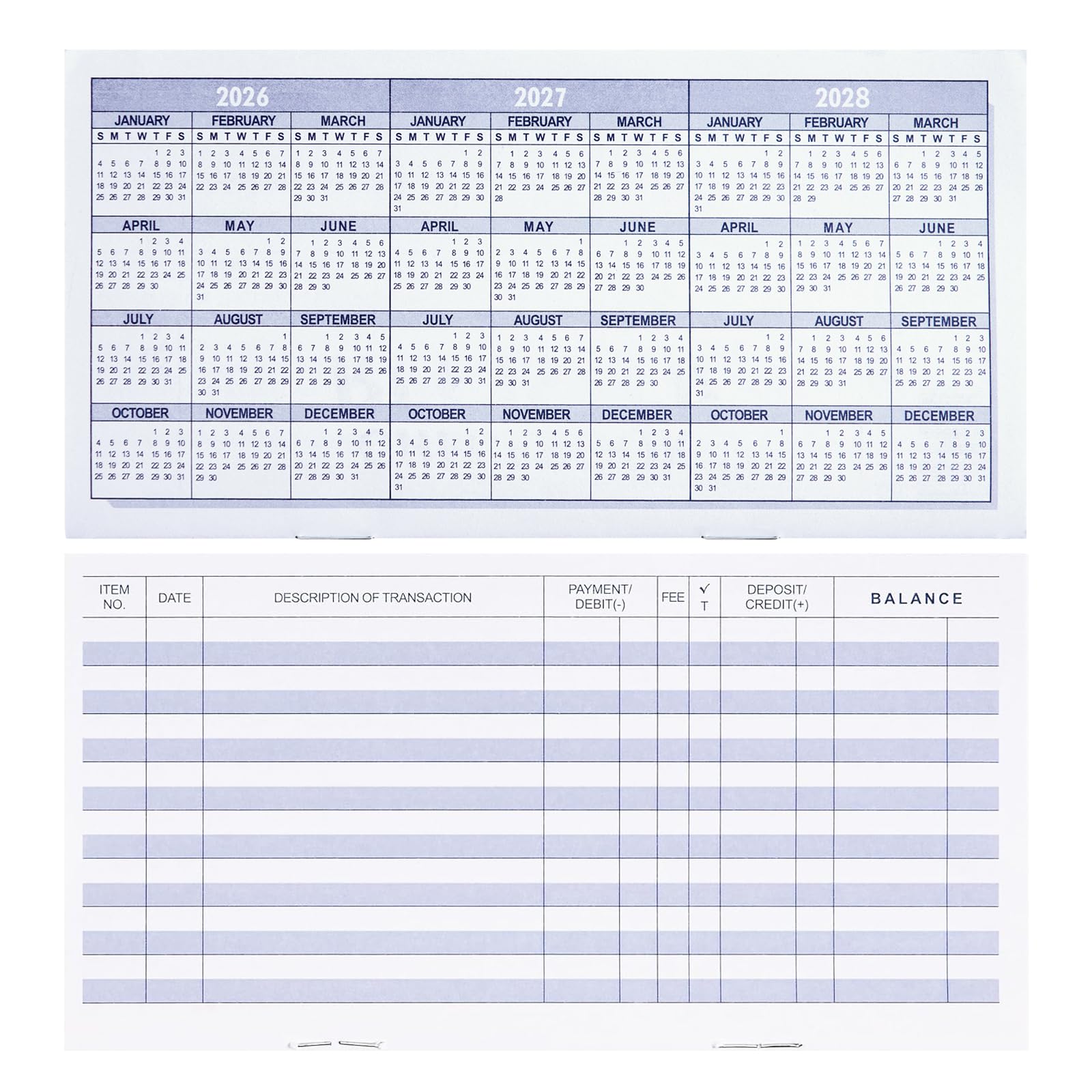 20 Pack Checkbook Register, Check Registers for Personal, Blank Ledger Transaction Registers for Personal or Business Bank, Check Register Book for Checking and Saving Account, Deposit and Credit Card