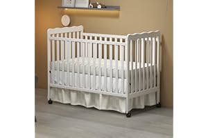 Lakifun Baby 3-in-1 Convertible Crib in White, Converts to Toddler Bed & Daybed, Fits Standard Full-Size Crib Mattress, Non-Toxic Finish, Simplistic Nursery Furniture (Mattress Not Included)