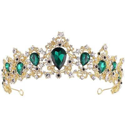 Snuoy Jeweled Pageant Crown - Opalescent Stones Magnificent Crown - Clear or Aurora Borielis Stones – Holly  main image 2