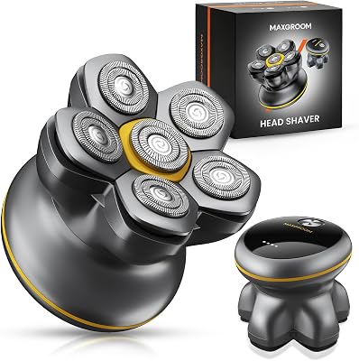 MAXGROOOM 6D Rasoio Testa Calva Design Octo-Flex, Rasatura Comfortevole
