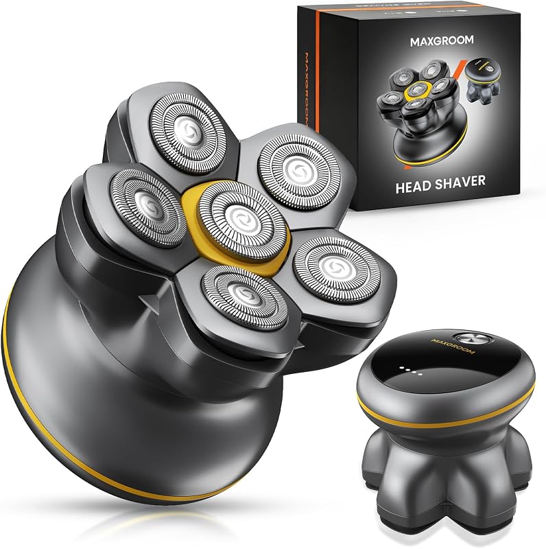 MAXGROOOM 6D Rasoio Testa Calva Design Octo-Flex, Rasatura Comfortevole