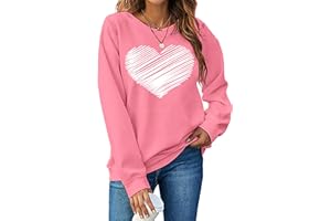 LHBNK Valentines Day Sweatshirt Women Love Heart Shirts Valentine Pullover Long Sleeve Tops