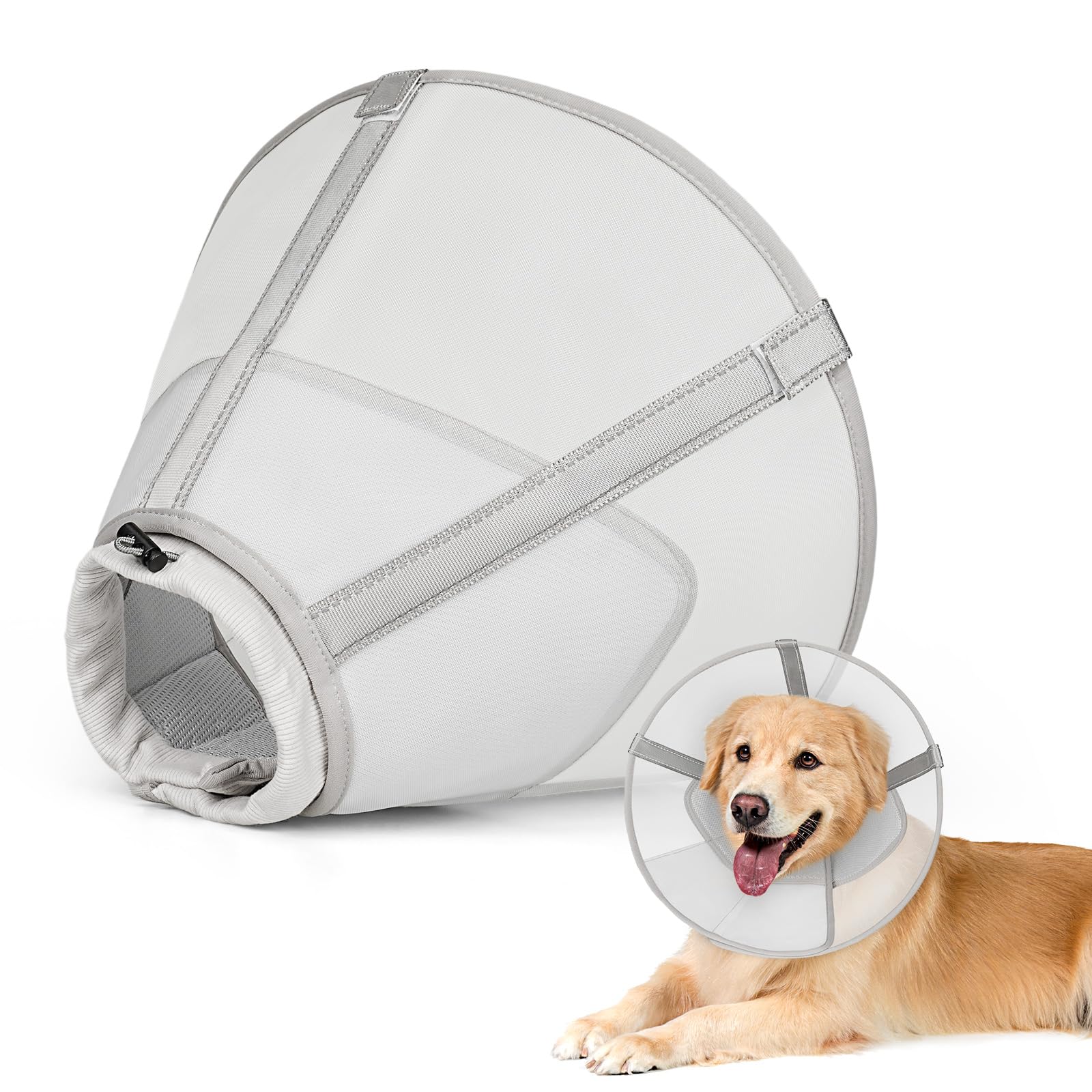 Photo 1 of Joypig Soft Mesh Dog Cone Collar to Stop Licking - Breathable Recovery Collar After Surgery for Large Medium Small Dogs, Alternative to Elizabeth Cone of Shame,Pet Head Cone