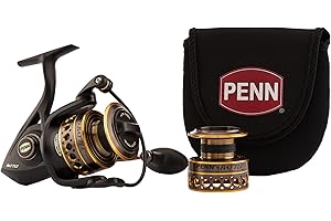 PENN Battle Spinning Reel Kit, Size 5000, Includes Reel Cover and Spare Anodized Aluminum Spool, Right/Left Handle Position, HT-100 Front Drag System