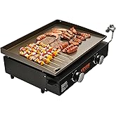 VEVOR Commercial Griddle, 22.4" Heavy Duty Manual Flat Top Griddle, Countertop Gas Grill with Non-Stick Cooking Plate, Counte