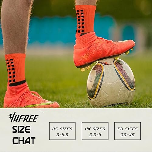 Yufree Men's Soccer Socks Anti Slip Non Slip Grip Pads for
