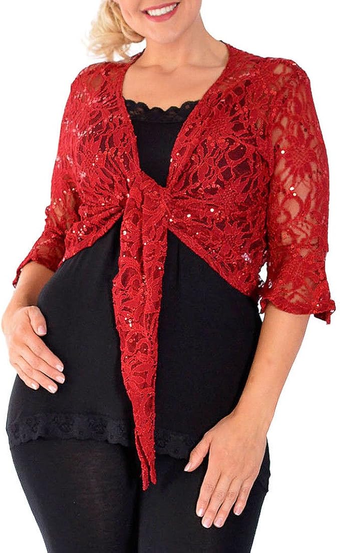 plus size sequin bolero jacket