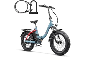 Hipeak 750W Folding Electric Bike for Adults 48V 15Ah Ebike 20" x 4.0" Fat Tire Electric Bike for Adults 25MPH Front Suspension