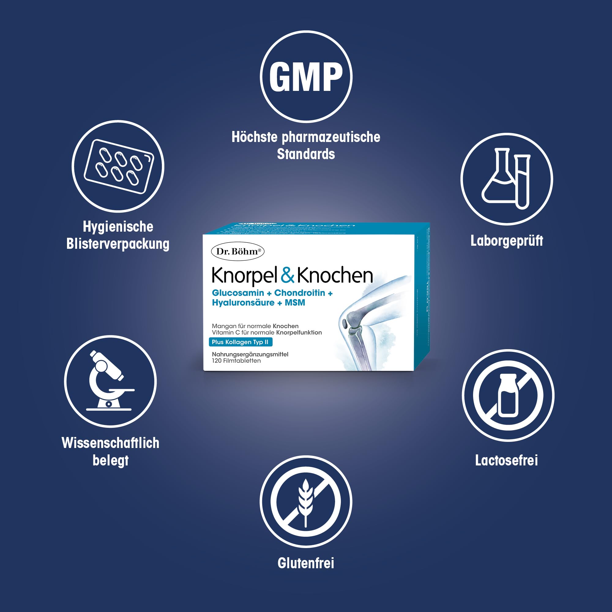 Dr Böhm Knorpel & Knochen, Kollagen & Glucosamin Chondroitin, 120 Tabletten 4