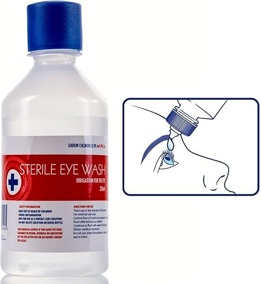 4X Sterile Saline 250ml Eye Wash Solution Bottles First Aid Wound/Injury Washing Amazon.co.uk