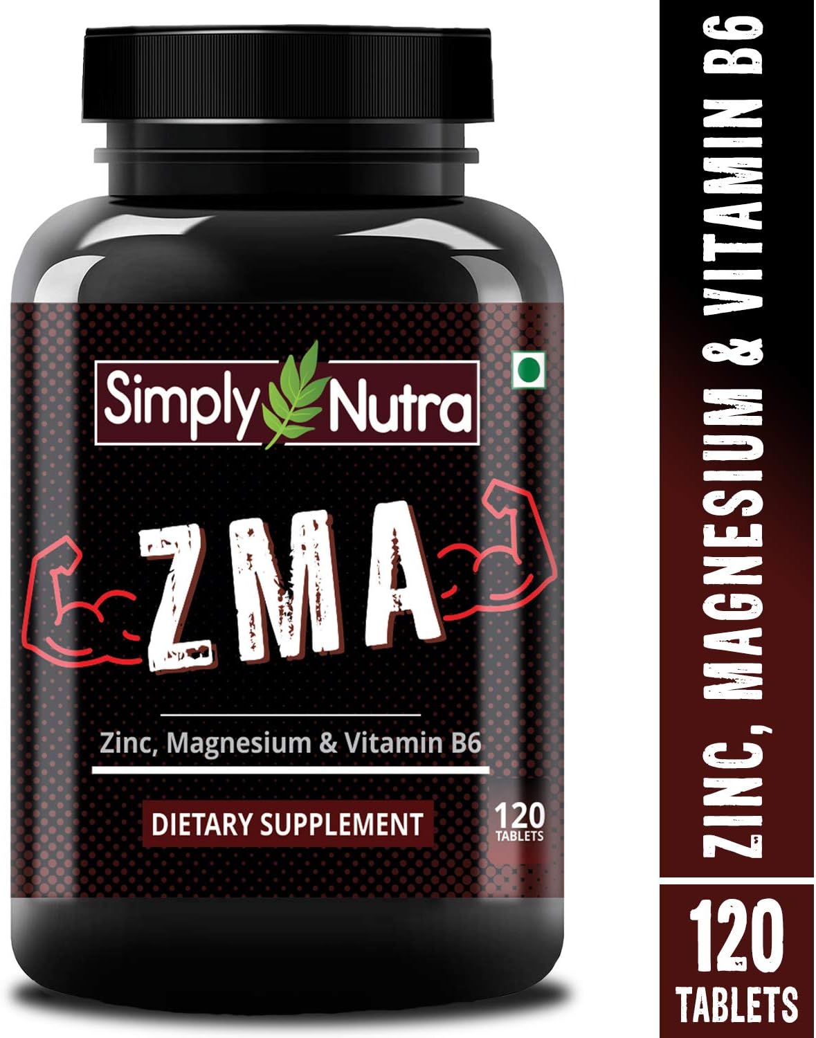 Simply Nutra ZMA Nighttime Recovery Sports Recovery Supplement with Zinc, Magnesium & Vitamin B6-120 Tablets