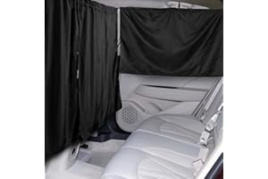 PAMASE Set of 3 Car Privacy Curtains - 95% Light Blocking Fabric Rear Seat & Side Windows Divider Curtain Baby Shades, Wide Sedan SUV Sunshade Screen Covers for Travel Camping Nap Sleeping