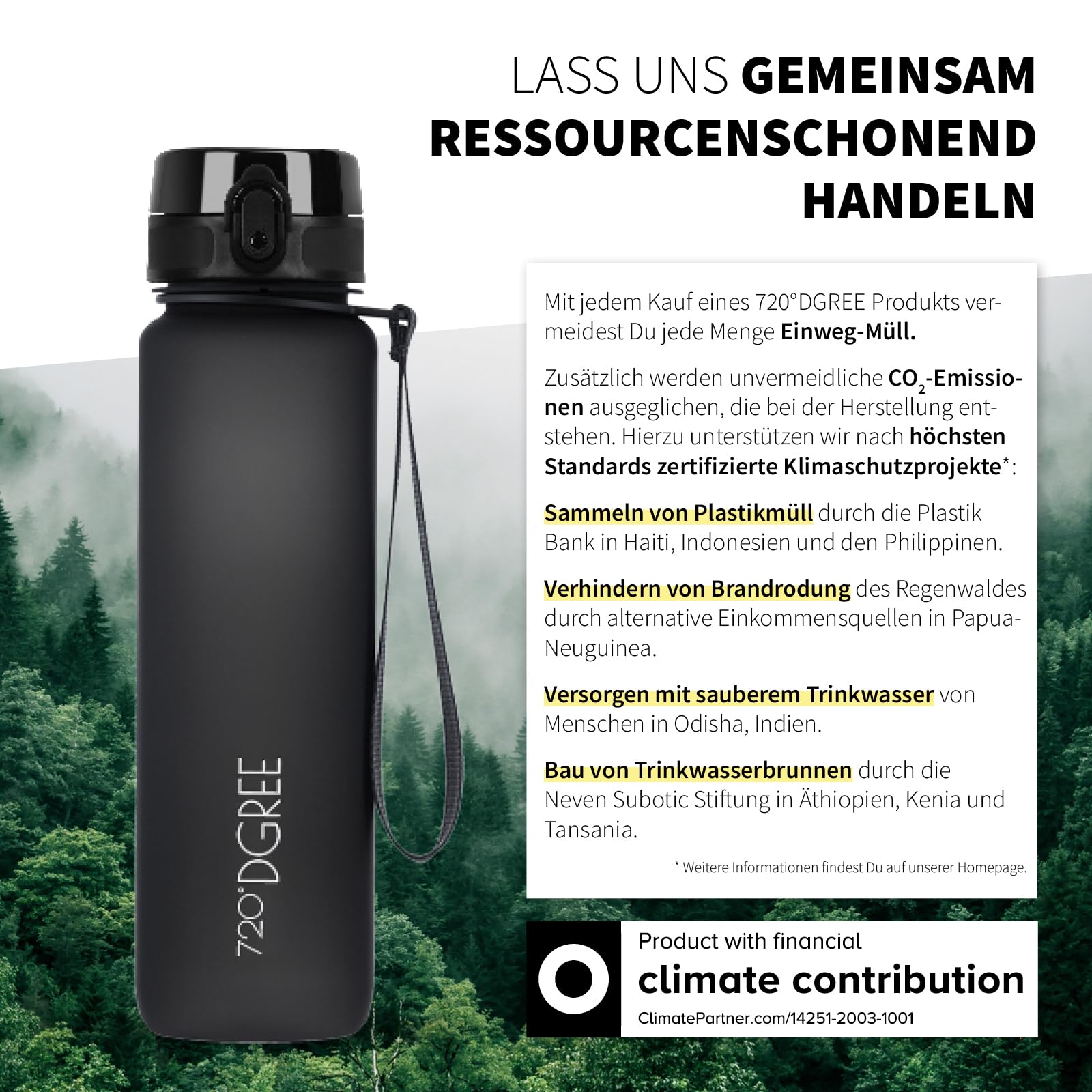 720°DGREE Trinkflasche 1l Sport “uberBottle“ softTouch +Sieb - BPA-Frei - Wasserflasche für Uni, Arbeit, Fitness, Fahrrad, Outdoor, Job - Sportflasche aus Tritan - Leicht, Stoßfest, Wiederverwendbar 4