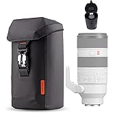 PGYTECH Camera Lens Bag, Magnetic Buckle Camera Lens Case, Water Resistant Protective Lens Pouch for DSLR Camera Lens, Thick Camera Lens Bag for Sony, Nikon, Canon Size L