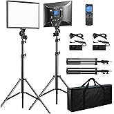 Dazzne D50 LED Video Light Panel Lights 15.4", 2 Packs 45W 3000K-8000K Bi-Color Dimmable Photography Lighting, CRI 96+ Videography Lighting for Video Shooting/Gaming/Live Stream/Studio/Film
