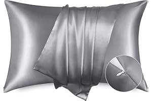 Bedsure Satin Pillow Case Queen Size 2 Pack, Similar to Silk Pillow Cases, Silky Pillowcase Covers with Hidden Zipper for Hai