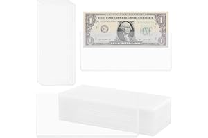 UNCLE PAUL 25PCS Clear Banknote Holders - Top-Load Hard Bill Currency PVC Holders 6.6"x2.8" Sleeves Display Holder for Paper Money Dollar Bill Collection PN05WL25