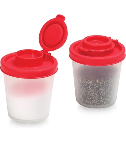 Tupperware Small 4 Hourglass Salt and Pepper Shakers Mini Clear with
