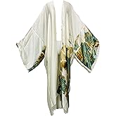 Summer Silk feeling beach cover up Women Cardigan fashion sexy Boho African Holiday party long Sleeve Robe kimono Kaftan