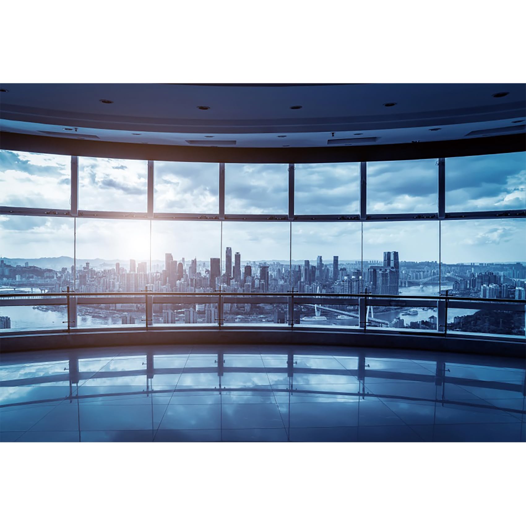 MIRRORANG 3x2m Zoom Meeting Office Backdrop Video Conference City Skyline View Window City Building Photography Background Inside Home Office Meeting Living Room Photo Props, Vinyl