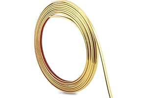 Hungbak Peel and Stick Finish Molding Trim for Wall, Ceiling, Mirror, Tile Edge, Furniture and Home Decoration (Shiny Gold, 20m x 1cm)