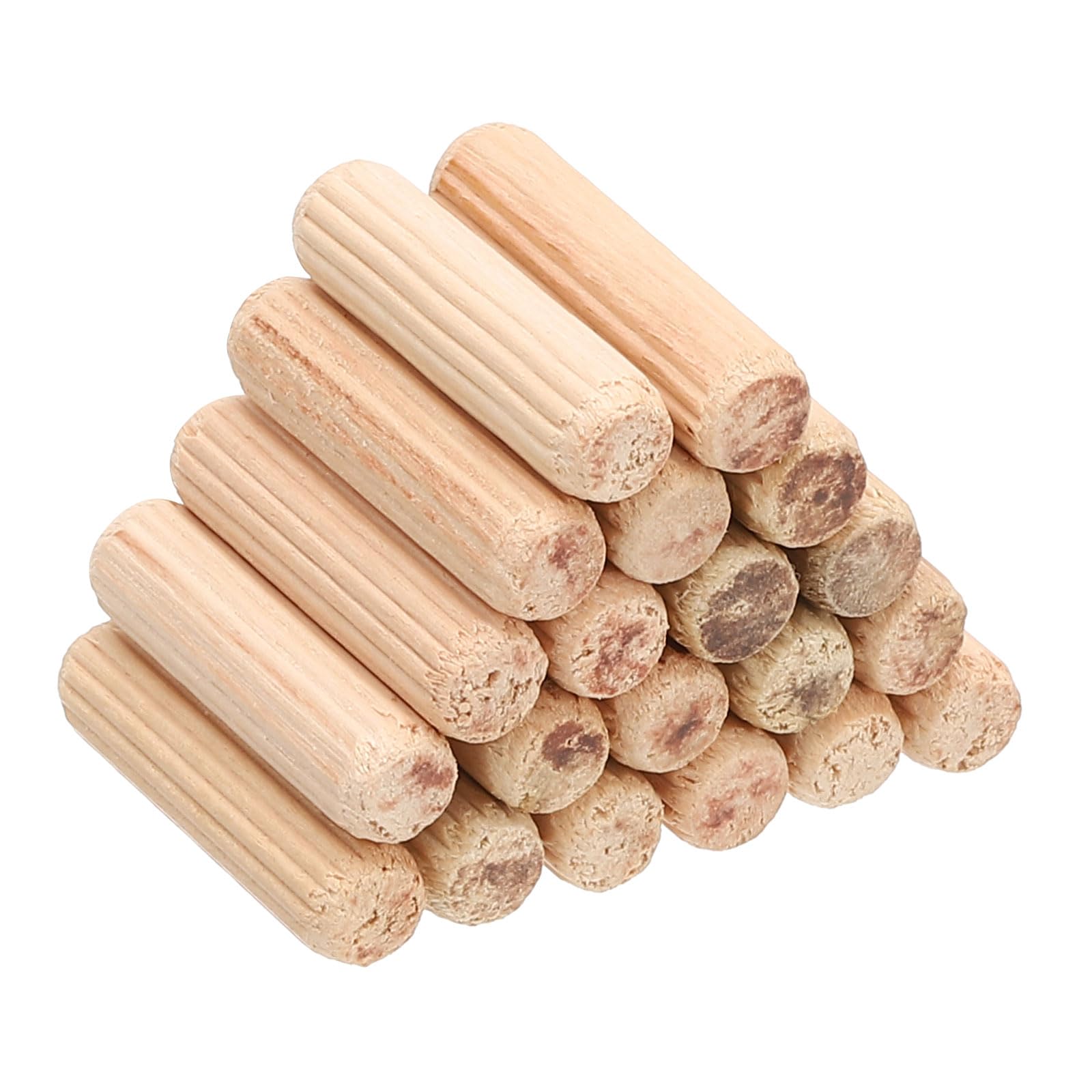 PATIKIL 1/3x1 1/5" Wooden Dowel Pins, 100Pack Wood Dried Fluted and Beveled Variety Bucket for DIY Crafts and Home Decor