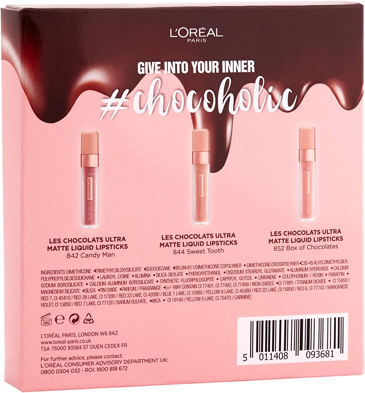 新品未開封未使用　L'OREAL Paris 4点セット L'Oreal Paris Box of Chocolates Ultra-Matte Liquid Lip Giftset