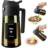SWEET VIEW Olive Oil Sprayer for Cooking 16oz/470ml | Glass Light-Proof Oil Pourer for Kitchen with Stickers for Air Fryer, Cooking, Salad, BBQ with Stickers