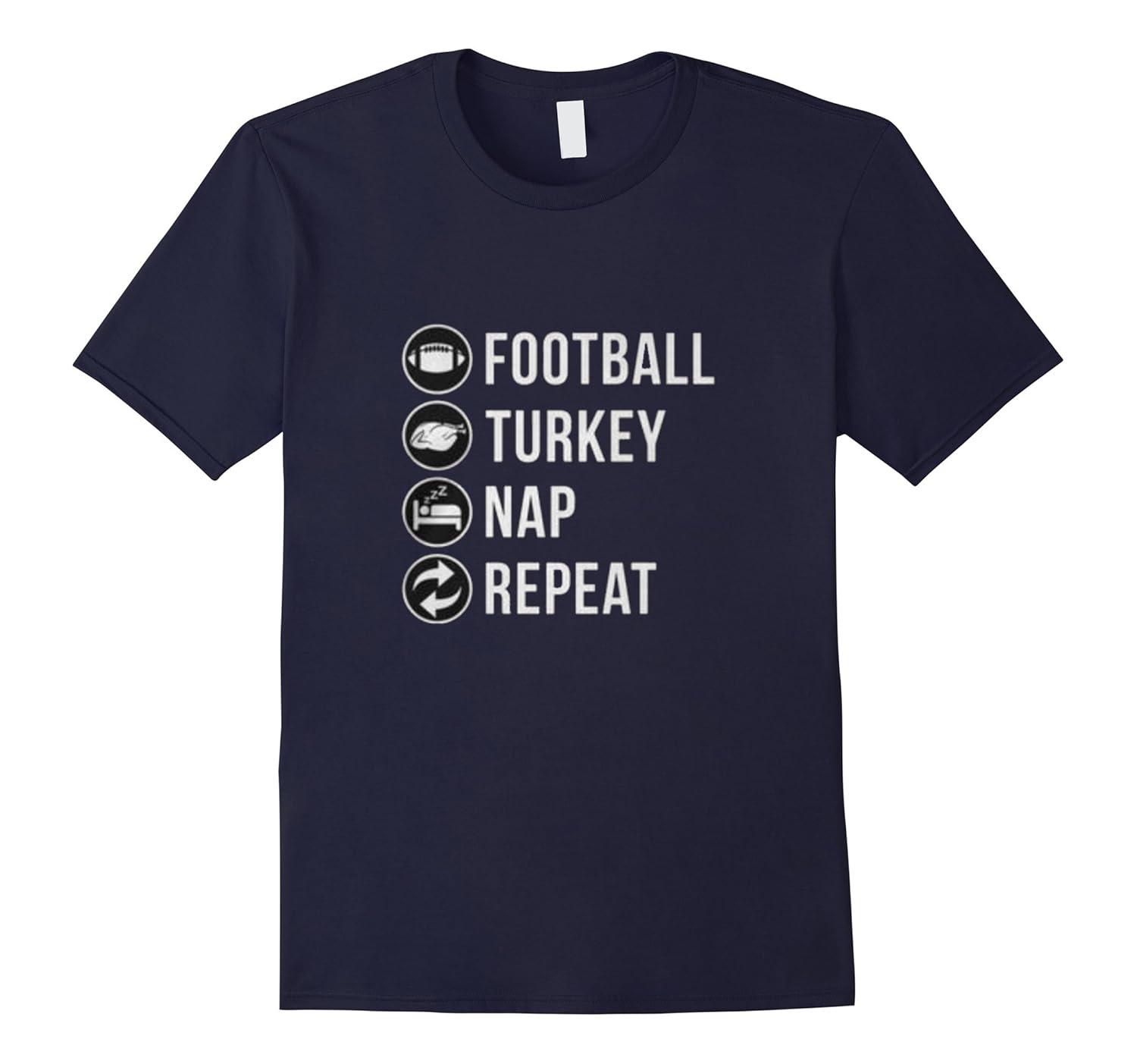 FOOTBALL TURKEY NAP REPEAT THANKSGIVING FUNNY TSHIRT-ANZ