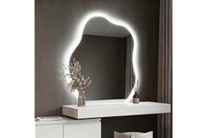 LED Cloud Mirror, Illuminated Bathroom Mirror, White Light, Warm Light, 40x60cm|50x70cm|60x80cm|70x90cm Wall-Mounted Makeup M