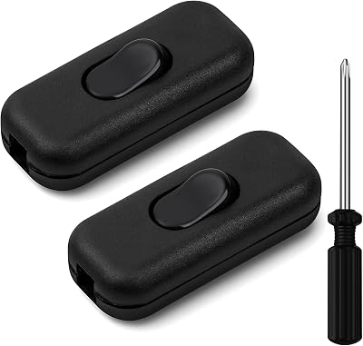 AXFEE Inline Cable Switch 6A Pack of 2 Double Pole Torpedo Switch