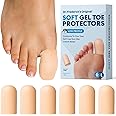Dr. Frederick's Original Soft Gel Toe Protectors for Men & Women - 6 ct - Toe Caps for Foot Pain Relief - Sleeves for Ingrown Toenails, Corns, Calluses, and Blisters - Large - Beige
