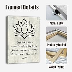 LZIMU Lotus Flower Canvas Wall Art Inspirational