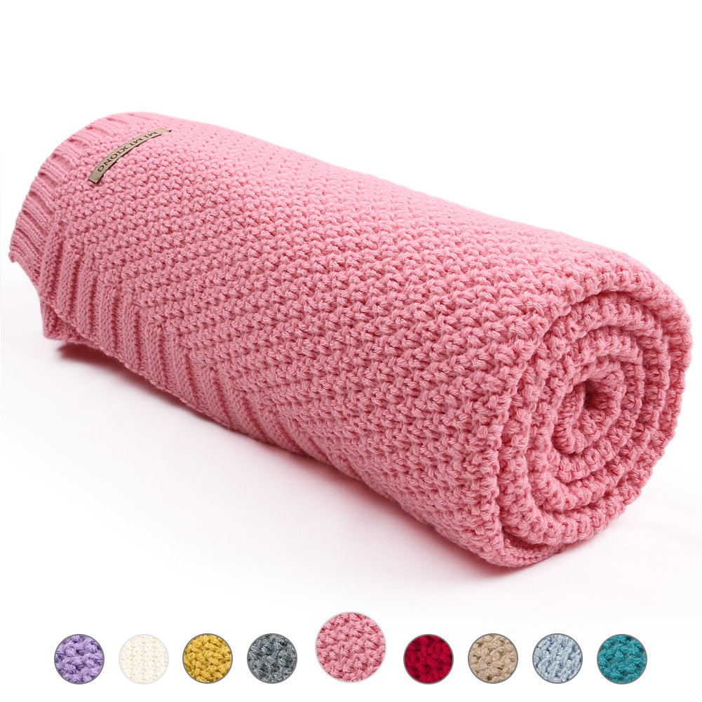 mimixiong Baby Blanket Knit Toddler Blankets for Boys and