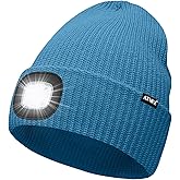 ATNKE LED Beanie with The Light, Unisex USB Rechargeable 4 LED Running Headlamp Bright Caps Gifts for Men Dad and Women