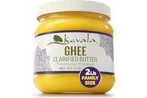 Kevala Clarified Butter Ghee – Grass‑Fed, Lactose & Casein Free, High Smoke Point Cooking & Baking Butter Alternative – Keto & Gluten Free Spread & Oil Substitute | 2 lb