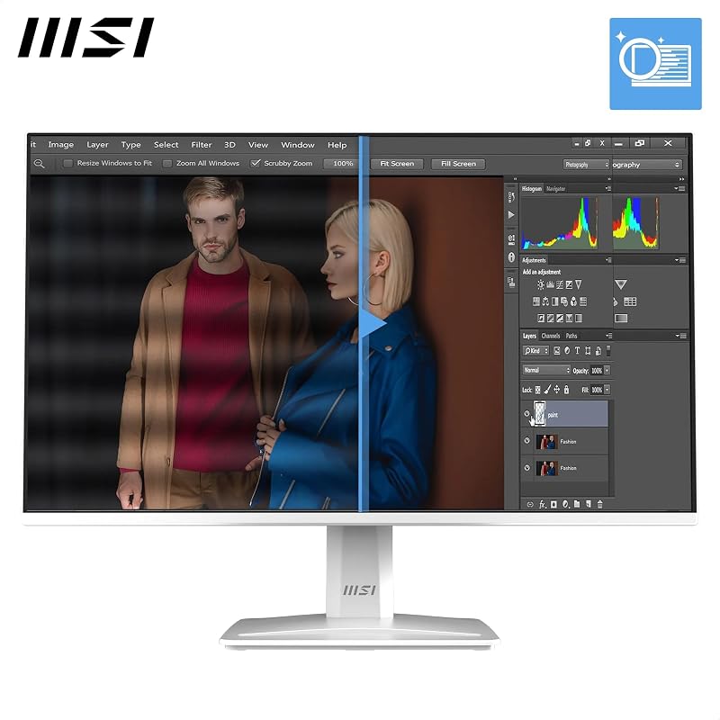 PRO MP243WA E14 24-Inch FHD Computer Monitor, 1920x1080 IPS, 144Hz, 1ms, HDR Ready, Adaptive Sync, Eye Care, Built-in Speaker, HDMI 1.4b, DP 1.2a, Frameless, Tilt Adjustable, Vesa Mount, White