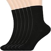 AHYOQCS Womens Crew Socks Size 5-9 Cute Casual Athletic Crew Neutral Long Fall Cotton Socks for Women 6 Pack
