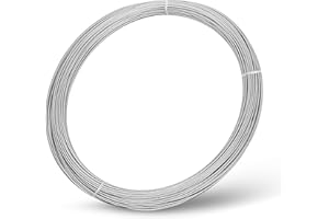 Galvanized Solid Wire 9 GA x 50 FT Coil, SIMBA Steel Galvanise Solid Coil, Silver, Hot Dipped Galvanize 9GAx50'
