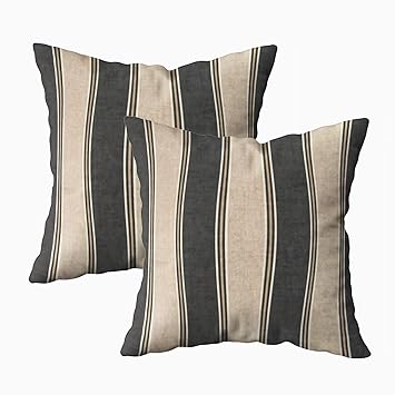 Amazon Com Musesh Pack Of 2 Dark Brown And Tan Stripes Print