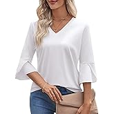 Valiamcep T Shirts Short Ruffle Sleeve V Neck Tees Womens Tops Beach Vacation 2026 Casual Summer Spring Outfits