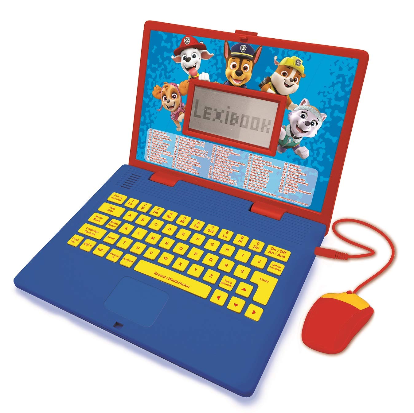 LEXIBOOK, Paw Patrol, Educational and Bilingual Laptop German/English, Toy for Kid (Boys & Girls), 124 Activities, Learn Play Games and Music, Red/Blue, JC598PAi3 โ image 1